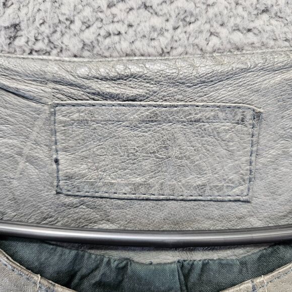 Carlopik Leather Jacket Womens Size 42 Gray Zip Up Moto Style - Picture 7 of 13